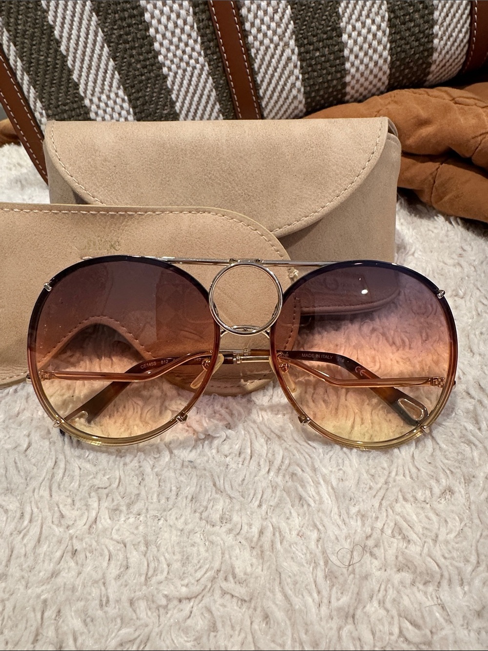 Chloe Vicky Aviator Sunglasss 61mm